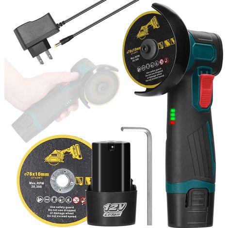 Meuleuse d'angle sans balais 3 pouces, outil électrique multifonction portable, coupe et polissage carrelage bois pierre métal, batterie lithium