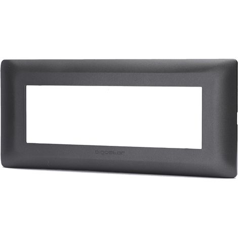 Placca 6 moduli 506 in plastica nera compatibile anche con BTicino Matix