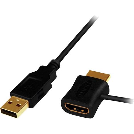 Cable d'alimentation USB-HDMI 1.3 HDMI 1.4 4K UHD 0.5m - Beige-Blanc-Noir