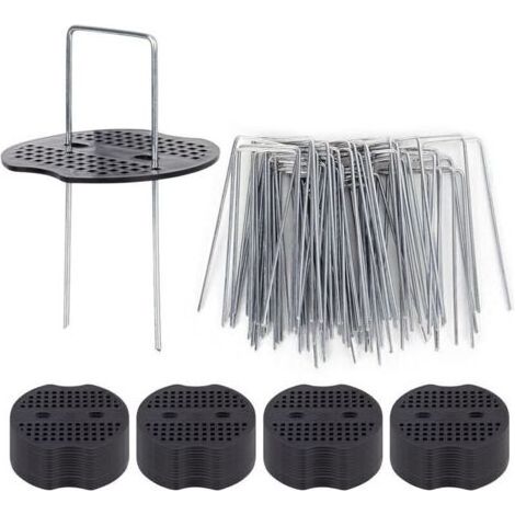 50 Piquets De Jardin Ave Rondelles, Piquets De Fixation en Acier Galvanisé pour Baches Agraphes De Fixation De Toile De Paillage Piquets Galvanisé (1/4)