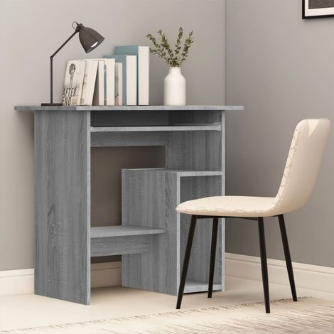 Vidaxl – Bureau droit en bois d'ingénierie 80x45x74 cm – Surface lisse et résistante à l'humidité – Compartiment de rangement intégré