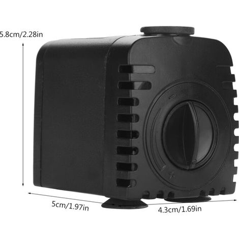 Pompe à eau submersible ultra silencieuse avec LED pour aquarium et fontaine – Noir, 8W, 600L/h (1/4)