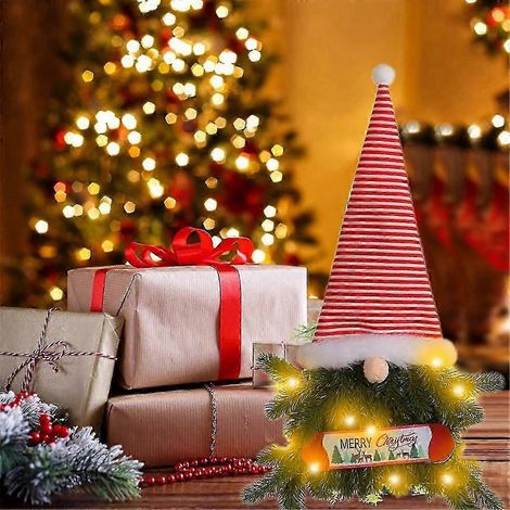 Mini Noël avec guirlandes lumineuses, décorations de Noël avec gnomes pour les fêtes (1/5)