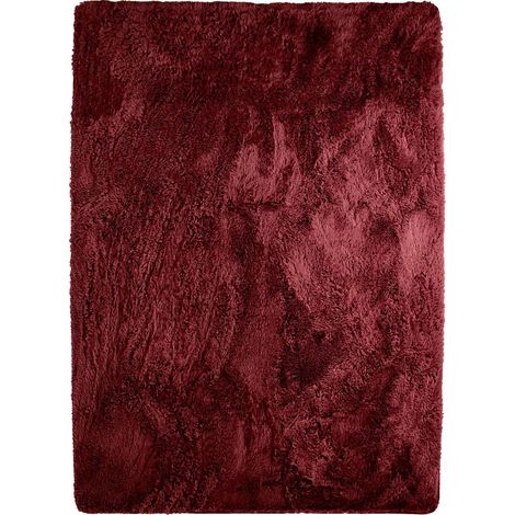 NEO YOGA - Tapis lavable à base fine et souple extra doux rouge bourgogne 160x230 (1/5)
