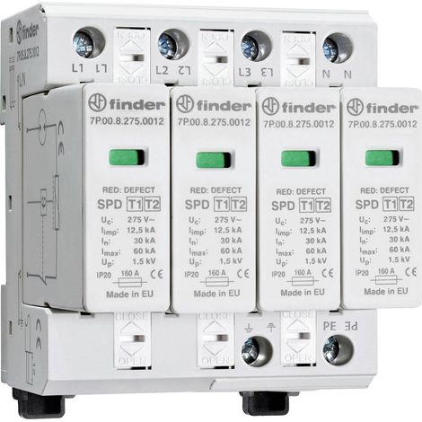 Finder 7P.05.8.275.1012 7P.05.8.275.1012 Limiteur de surtension 60 kA 1 pc(s) C894672