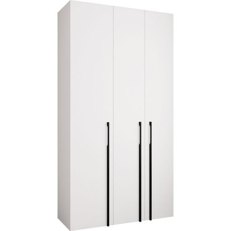 Armario Hartford 571, Blanco, 246x130x52cm, Puertas de armario: Con bisagras, Número de estantes: 6