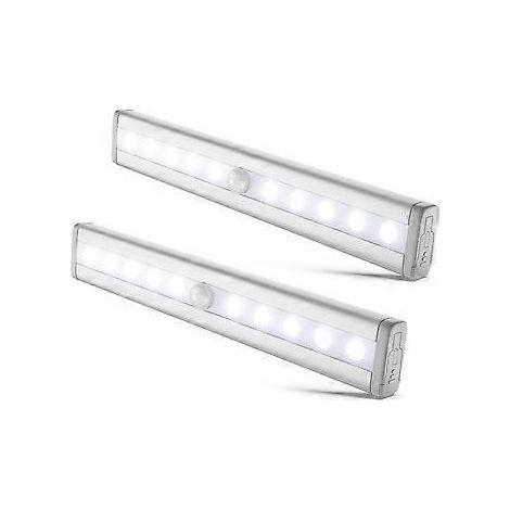 Set mit 2 LED-Nachtlichtern mit Bewegungsmelder, Schrankbeleuchtung, LED-Streifen, selbstklebend, Stromversorgung über AAA-Batterien (nicht im Lieferumfang enthalten)