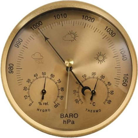 Thermomètre hygromètre baromètre extérieur 3 en 1, station murale sans pile, météo jardin et terrasse (1/5)