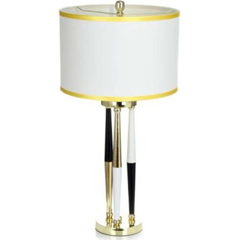 Lampe à Poser Design "Paralla" 76cm Blanc & Or (1/3)