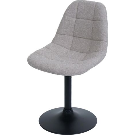 Sedia da pranzo HHG-898, poltroncina sedia da cucina girevole, acciaio Stoffa/tessuto bouclé (450g/m²), taupe