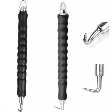2PCS Torsadeuse Fil de Fer, Ligature Fer a Beton, Twister Crochet Droits et Torsadeuse de Fil Courbes Outils Pour Lien a Boucle Fer a Beto-DOU