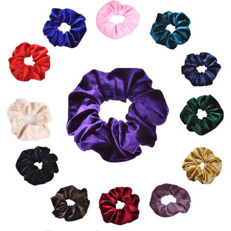 Coleteros de terciopelo, elegantes y modernos anillos para el cabello de gamuza, juego de 5 (1/5)