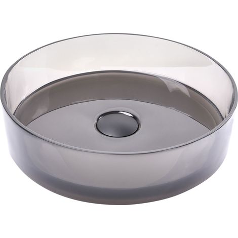 Piano bagno Lavabo rotondo Superficie solida semitrasparente 360 mm Nero Tolosa