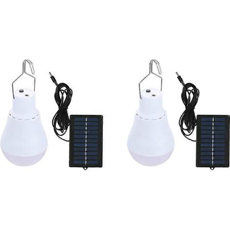 Lot de 2 lampes solaires portables à LED pour le camping, la tente, l'intérieur et l'extérieur, l'abri de jardin et la pêche nocturne. (1/5)
