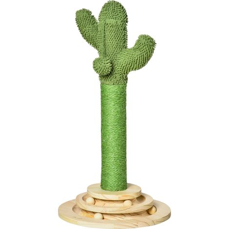 Griffoir pour chat, design cactus, jouets interactifs, vert (1/2)