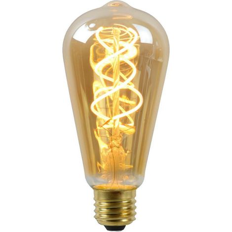 Lucide ST64 - Glühfadenlampe - Ø 6,4 cm - LED Dim. - E27 - 1x4,9W 2200K - Amber (1/3)