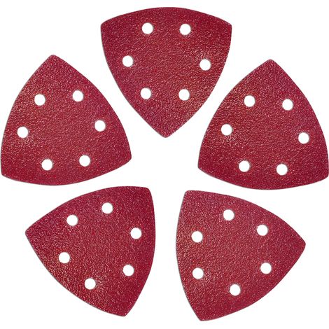 Dapetz ® Multi Tool Triangle Sanding Pads 5 PCS Compatible with Bosch, Makita,Black and Decker Sander 93mm Dust-Free 6-Holes Electric Sandpaper Sheets Hook and Loop 40 Grit (1/5)