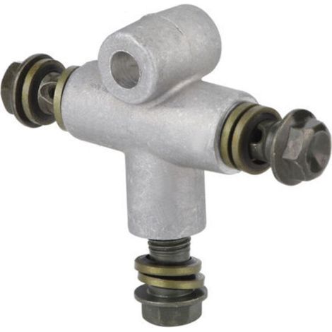 Adaptateur 3 voies, connecteur de tuyau hydraulique, connecteur de raccord de tuyau de tuyau de frein hydraulique adaptateur 3 voies en T replacement pour VTT (1/4)