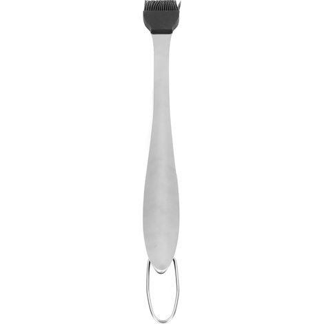 Pinceau à huile en acier inoxydable à long manche, résistant à la chaleur, polyvalent pour une utilisation sur les pâtisseries, les sauces, les grillades et les barbecues. (1/5)
