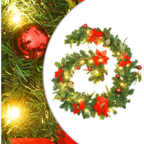 vidaXL Weihnachtsgirlande mit LED-Lichtern Grün 2,7 m PVC (1/5)