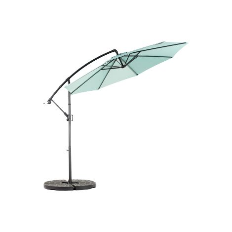 Parasol déporté 3 m inclinable à manivelle vert clair (1/4)
