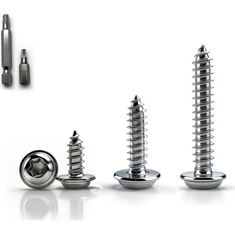 Lot de 100 vis à tête plate M4 x 16 mm - Vis à tête bombée Torx (1/5)
