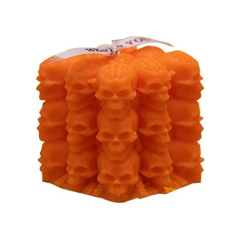 Bougie cube décorative en forme de crâne pour Halloween – Décoration de table festive 666cm (1/5)