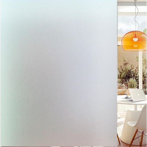 Film pour vitrage autocollant entièrement mat : empêche les regards extérieurs, laisse passer beaucoup de lumière, retient la chaleur en été et retient la chaleur en hiver, 45 x 300 cm (1/4)