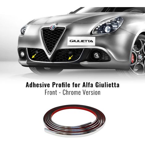 Profilo Adesivo per Dam Paraurti Alfa Giulietta con Biadesivo 3M APT - Confezione: ANTERIORE - Colore: CROMO