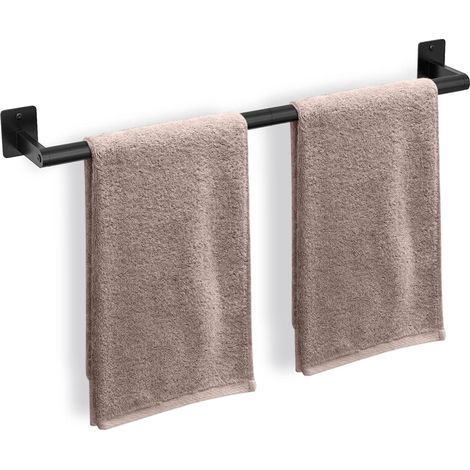 Toallero de baño - Montaje en pared - Metal - Negro mate - 60 cm (1/5)