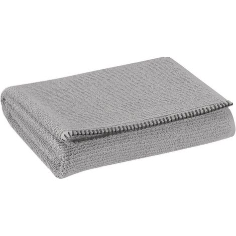 Serviette de Toilette en Éponge 100% Coton Grain de Riz Coloris Perle 50 x 100 cm - PANGIVO (1/2)