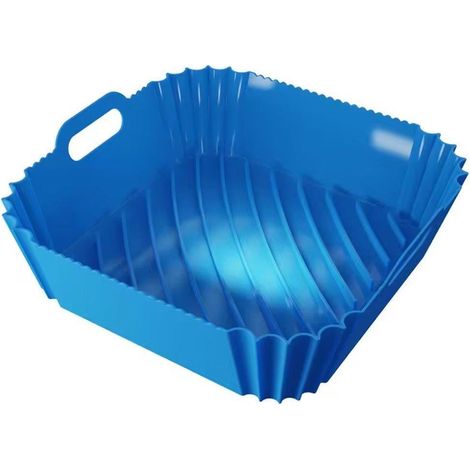Panier en silicone antiadhésif réutilisable pour friteuse à air chaud, accessoires de cuisson bleus (1/5)