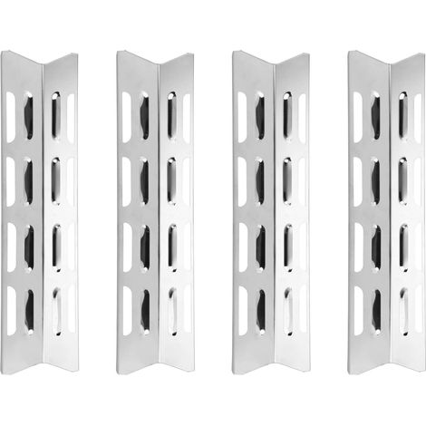 Diffuseur Chaleur Gaz,diffuseur de Chaleur Barbecue gaz,Plaque chauffante pour Gril à gaz pour Barbecue, pièces de Rechange pour Gril d'arrière-Cour en Acier Inoxydable 4 pièces (1/5)