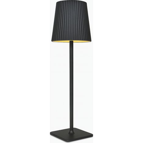 Lampada da tavolo LED nera 5W ricaricabile con pannello solare e cavo USB, 40 cm, luce calda/fredda/naturale, sensore crepuscolare, batteria 2000mAh