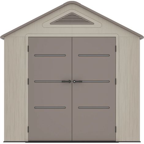 Casetta da giardino in resina HDPE beige e marrone 9,5 m² con pavimento spessore 22 mm - ANTEVA (1/5)