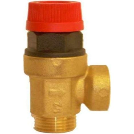 1 Soupape de sécurité 1/2" BSP, laiton CW617N, 1,5 bar, eau et glycol, chaudière