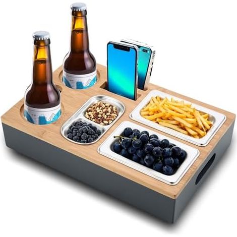Canapé Bar Snack Box,Canapé Canapé Bar,Plateau Repas Canapé,Plateau Canapé De Collation Amovible pour canapé, Salon pour Stocker des collations (1/5)
