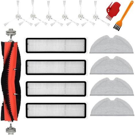 Zubehörset für Dreame D9, D9 Max, D9 Pro, L10 Pro Staubsauger: 1 Hauptbürste, 6 Seitenbürsten, 4 Filter, 4 Reinigungstücher, 2 Reinigungsbürsten (1/5)
