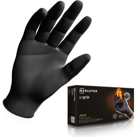Gants nitrile GoGRIP+ de protection non poudrés sans latex texture diamant (1/5)