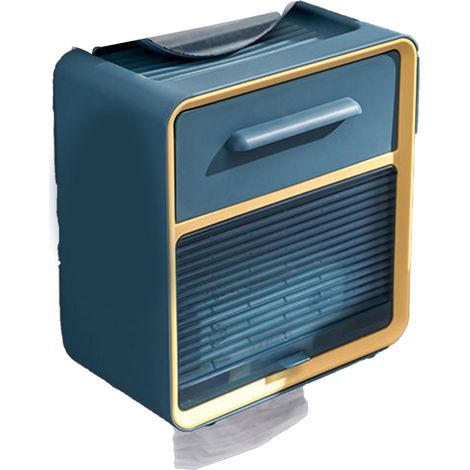 Boîte de rangement pour papier toilette, style moderne et épuré, double compartiment, sans perforation, à fixer au mur, pour salle de bain (1/5)