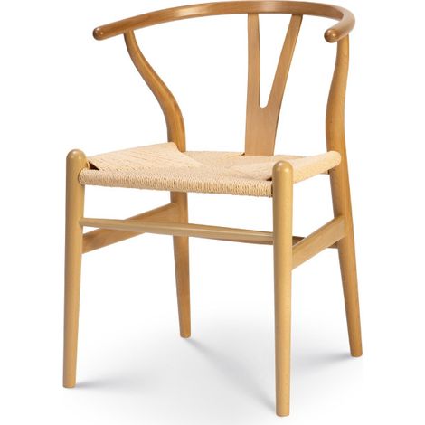 Sedia LIV scandinava in legno naturale e corda