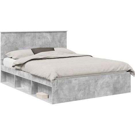 Maison Exclusive - Struttura del letto Grigio Concretè 150 x 200 cm Pino massello (1/5)