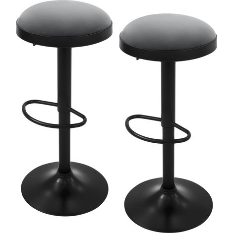 ML-Design Sgabelli per cucina regolabili in altezza imbottiti in schiuma set 2 sedie alte da bar girevoli 360° rivestimento in velluto con struttura in acciaio e poggiapiedi per bancone e isola antrac (1/5)