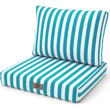 Coussins Jardin 60x70 Rayure Turquoise - Premium 270g