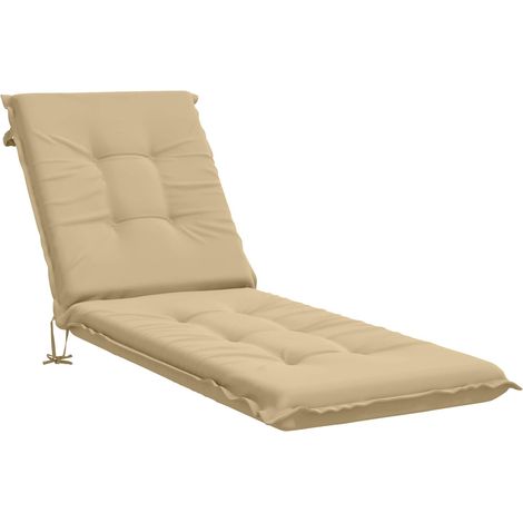 Coussin de transat GEMERT 100 % polyester Beige 190 x 60 x 9 cm vidaXL (1/5)