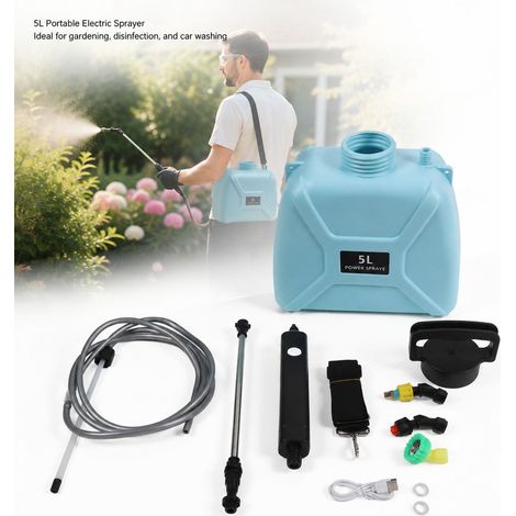 Spruzzatore elettrico da 5 litri - Batteria al litio - Leggero e portatile per giardino, agricoltura e pulizia domestica efficiente (1/5)