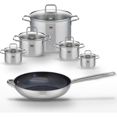 Lot Poêle céramique 32 cm Elo Profi Therm Platinum et 5 Faitouts Elo Citrin (1/5)