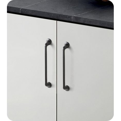 Set di 2 maniglie per mobili, maniglia per armadio, maniglia per cassetto, maniglia per armadio da cucina, grigio, interasse di 192 mm, lega di zinco (1/5)