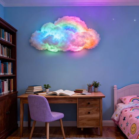 Lampe nuage LED USB DIY, éclairage éclair 3D 200cm, veilleuse créative chambre gaming fête décoration intérieure (1/5)