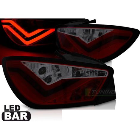 Paire de feux arriere Seat Ibiza 6J 08-12 led Bar rouge fume